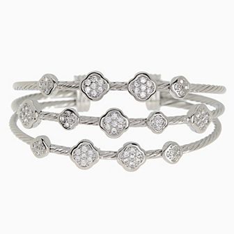 Juvell 18k Gold Plated Cubic Zirconia Bangle Bracelet
