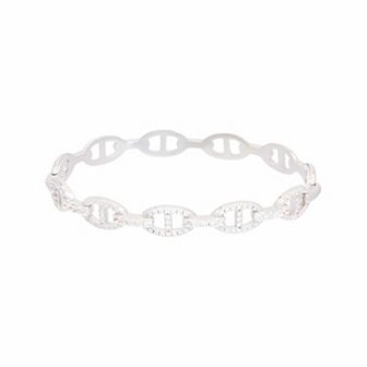 Juvell 18k White Gold Plated Cubic Zirconia Link Bracelet