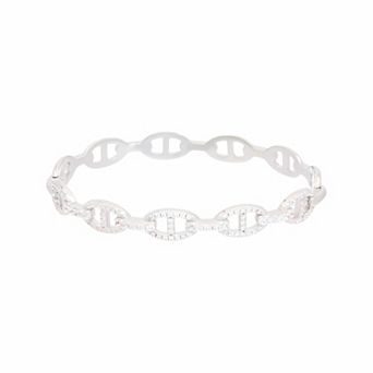 Juvell 18k White Gold Plated Cubic Zirconia Link Bracelet