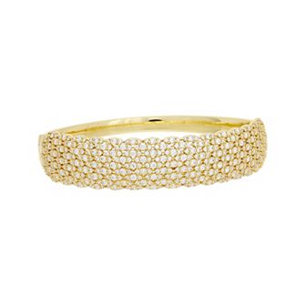 Juvell 18k Gold Plated Multi Row Cubic Zirconia Bangle Bracelet