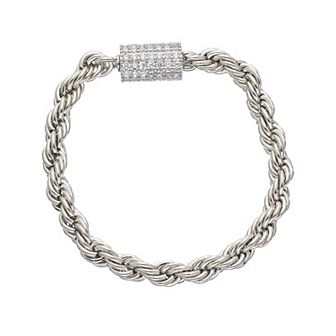 Juvell 18k White Gold Plated Cubic Zirconia Rope Bracelet