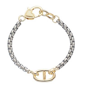 Juvell 18k White Gold Plated Oval Link Bracelet