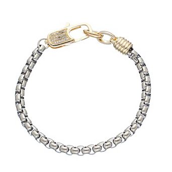 Juvell Two Tone 18k Gold Plated Cubic Zirconia Bracelet