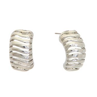 Juvell 18k White Gold Plated Wavy Drop Earrings
