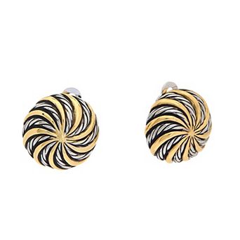 Juvell Two Tone 18k Gold Plated Clip-On Earrings