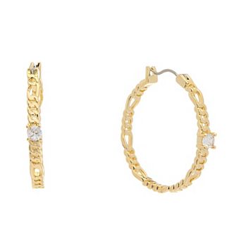 Juvell 18k Gold Plated Cubic Zirconia Hoop Earrings