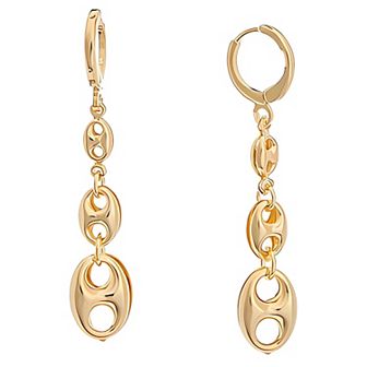Juvell 18k Gold Plated Link Linear Drop Earrings