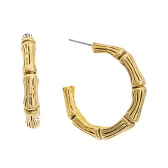 Juvell 18k Gold Plated Textured Hoop Earrings