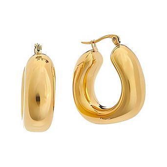 Juvell 18k Gold Plated Shiny Hoop Earrings
