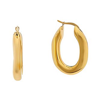Juvell 18k Gold Plated Shiny U Hoop Earrings