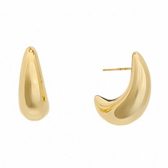 Juvell 18k Gold Plated Shiny Curved Earrings