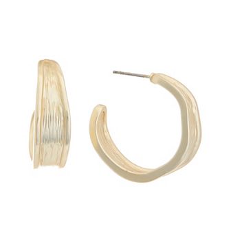 Juvell 18k Gold Plated Textured Hoop Earrings