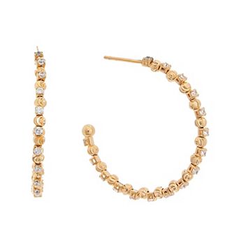 Juvell 18k Gold Plated Cubic Zirconia Hoop Earrings