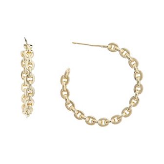 Juvell 18k Gold Plated Link Hoop Earrings