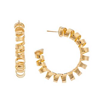 Juvell 18k Gold Plated Ribbon Hoop Earrings