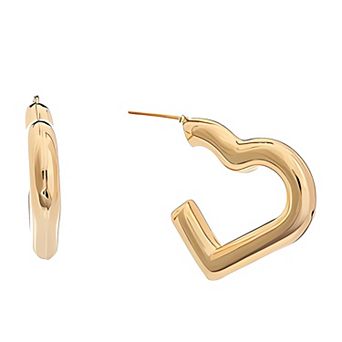 Juvell 18k Gold Plated Heart Hoop Earrings