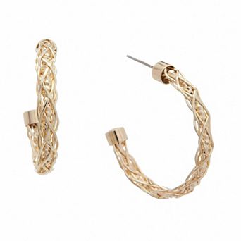 Juvell 18k Gold Plated Braided Hoop Earrings