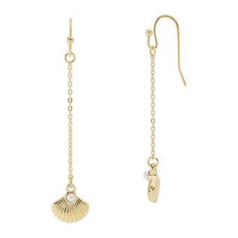 LC Lauren Conrad Simulated Pearl Shell Nickel Free Linear Earrings