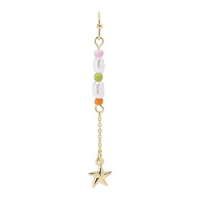 LC Lauren Conrad Gold Tone Starfish Simulated Pearl Nickel Free Earrings
