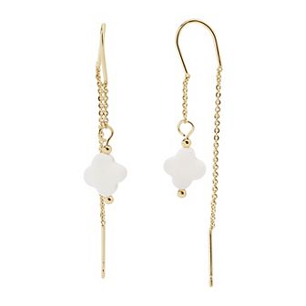 LC Lauren Conrad Gold Tone Lucky Clover Nickel Free Earrings