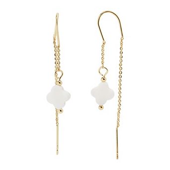 LC Lauren Conrad Gold Tone Lucky Clover Nickel Free Earrings