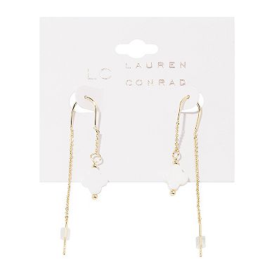 LC Lauren Conrad Gold Tone Lucky Clover Nickel Free Earrings