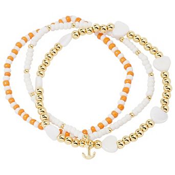 LC Lauren Conrad 3 pc Gold Tone Anchor Bracelet Set