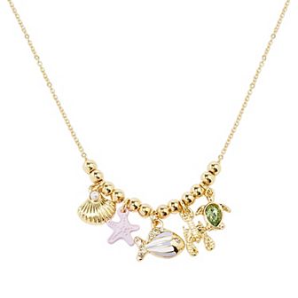 LC Lauren Conrad Gold Tone Chain Sea Life Charm Necklace