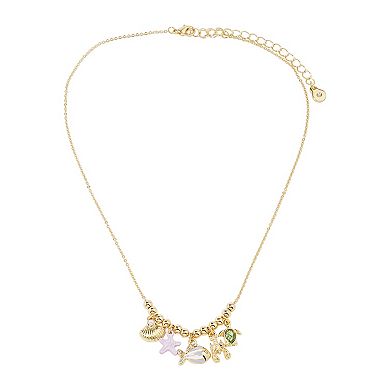 LC Lauren Conrad Gold Tone Chain Sea Life Charm Necklace
