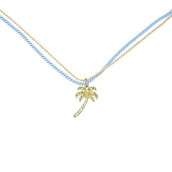 LC Lauren Conrad Blue Cord Palm Tree Neckalce