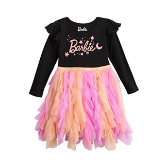 Girls 4-12 Barbie® Moon And Star Long Sleeve Tutu Dress