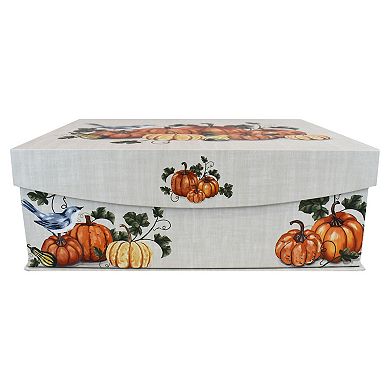 Celebrate Together Fall Large Bird and Pumpkin Hinge Paper Box
