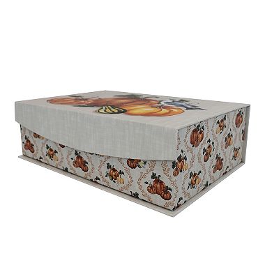 Celebrate Together Fall Pumpkin Hinge Paper Box Table Decor
