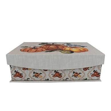 Celebrate Together Fall Pumpkin Hinge Paper Box Table Decor