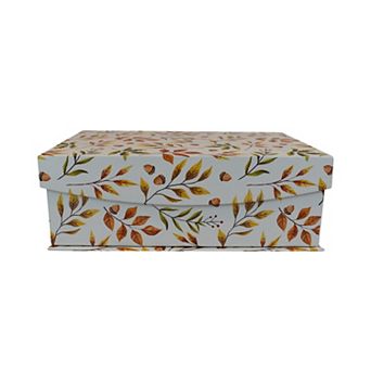 Celebrate Together™ Fall Leaf Print Hinged Paper Box