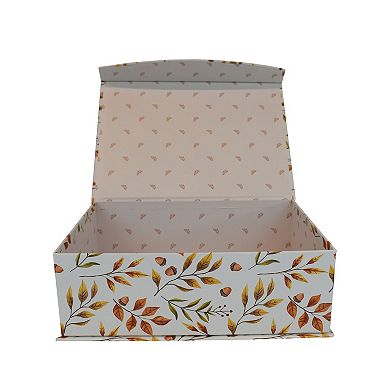 Celebrate Together Fall Leaf Print Hinged Paper Box