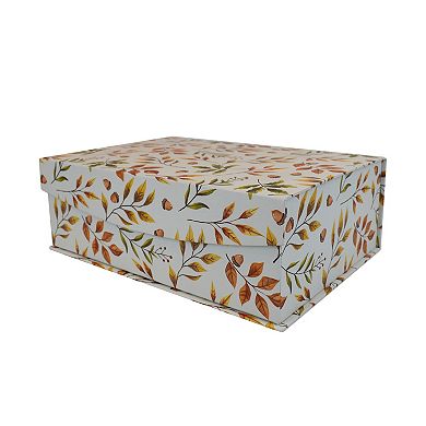 Celebrate Together Fall Leaf Print Hinged Paper Box