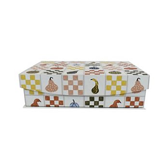 Celebrate Together™ Fall Checker Hinge Paper Box Table Decor