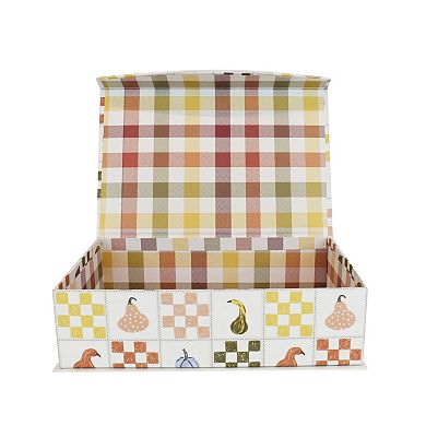 Celebrate Together Fall Checker Hinge Paper Box Table Decor