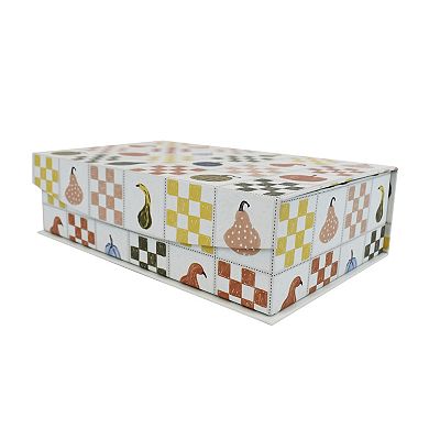 Celebrate Together Fall Checker Hinge Paper Box Table Decor