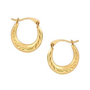 Primavera Gold Over Sterling Silver Huggie Hoop Earrings