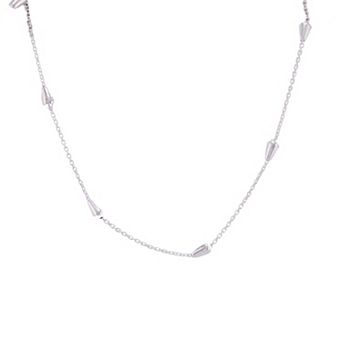 Primavera Sterling Silver Electroplated Bullet Station Chain Bracelet