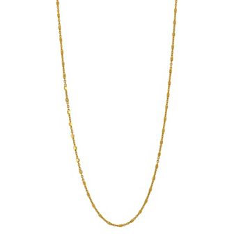 Primavera 24k Gold Over Silver Nugget Station Chain Necklace