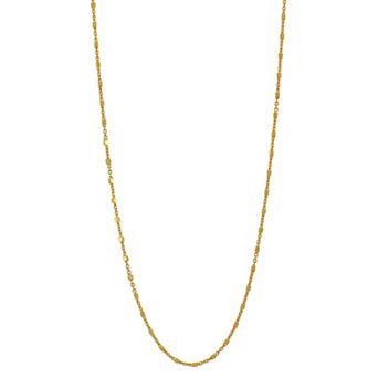 Primavera 24k Gold Over Silver Nugget Station Chain Necklace