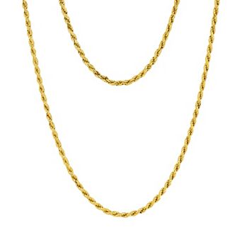 Primavera 24k Gold Over Silver Rope Necklace & Bracelet Set