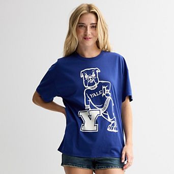 Juniors' Threads of Luxx Yale University Mascot Oversized Graphic Tee