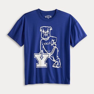 Juniors' Threads of Luxx Yale University Mascot Oversized Graphic Tee