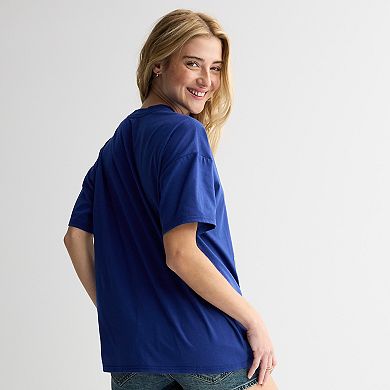 Juniors' Threads of Luxx Yale University Mascot Oversized Graphic Tee