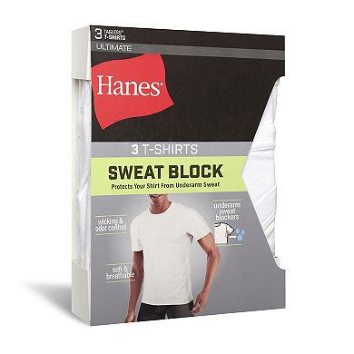 Men's Hanes Ultimate® 3-pack Sweat Block Crewneck Tee