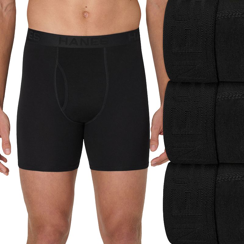 Men's Hanes Ultimate® 3-Pack Stay Dry Pouch Stretch Boxer Brief Underwear, 